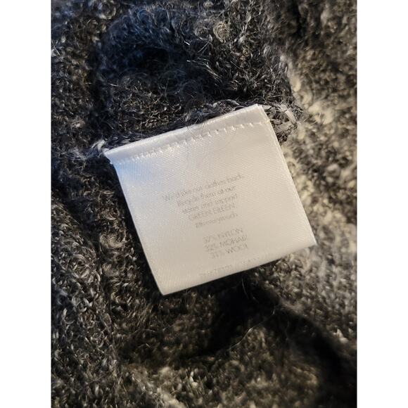 Eileen Fisher  R3BOS-1 Wool Blend Black/Gray Lightweight Knit Cardigan Womens XS - Picture 7 of 9